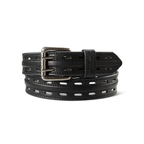 Ariat Men's Black Leather Belt with Double Hole Adjustment & Roller Buckle