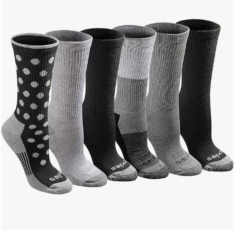 Dickies Womens Black Assortment Dri-Tech Advanced Moisture Wicking Crew Socks
