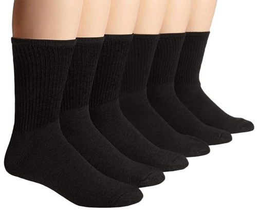 Dickies Mens Black All Purpose Cushion Crew Socks - 6 Pack
