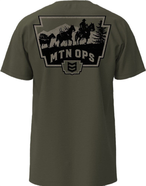 MTN Ops Mens Army Green Pack Line Short Sleeve T-Shirt