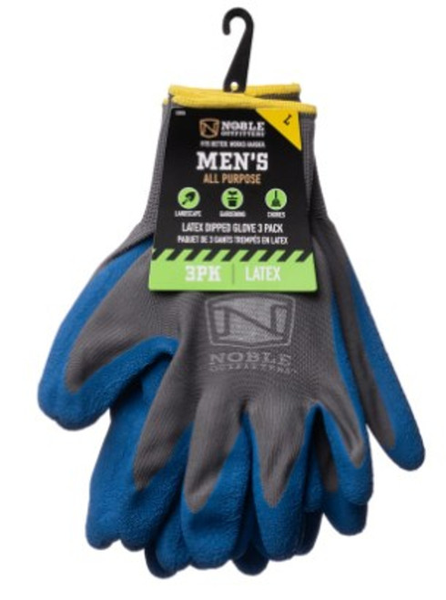 Noble Outfitters Men's Royal Blue Latex Dipped Glove - 3 Pack 