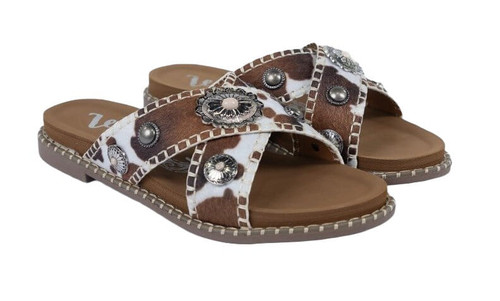 Very G Womens Betsy Cream Tan Cross Strap Open-Toe Sandals