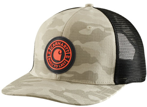 Carhartt Men's Fossil Tan Camo Oakland Built To Last Ripstop Mesh-Back Camo Cap