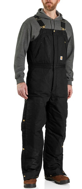 Carhartt Men's Black Loose Fit Firm Duck Insulated Bib Overall