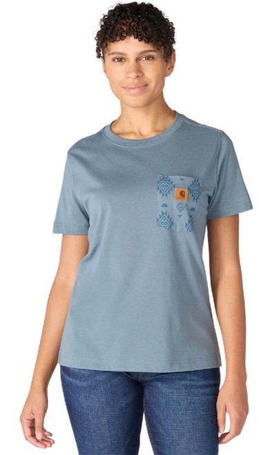 Carhartt Women's Iron Blue Irvine Relaxed Bethany Yellowtail Short Sleeve T-Shirt