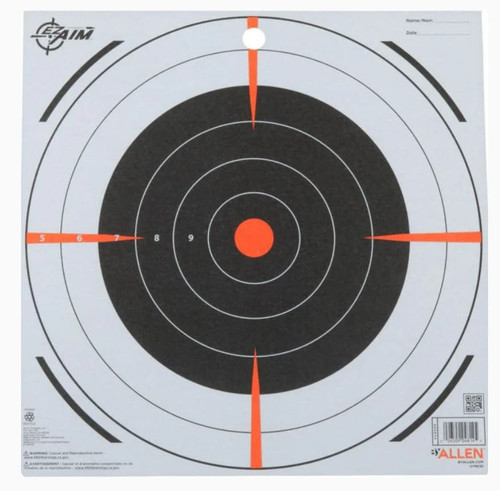 Allen Company EZ Aim Paper White Orange Shooting Targets Bullseye 12 Inch - 13 Pack