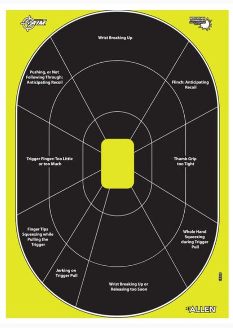 Allen Company EZ Aim Splash Reactive Paper Black Chartreuse Handgun Trainer Shooting Targets 12x18 Inch -  8 Pack
