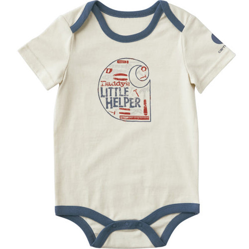 Carhartt Boys Infant Turtledove DaddyÂ’s Helper Short Sleeve Bodysuit