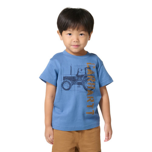 Carhartt Boys Toddler Blue Horizon Tractor Graphic Short Sleeve T-Shirt