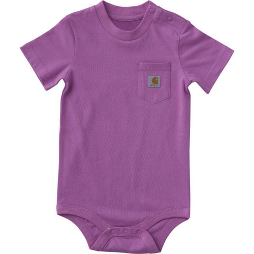 Carhartt Girls Infant Purple Bodacious Short Sleeve Pocket Bodysuit