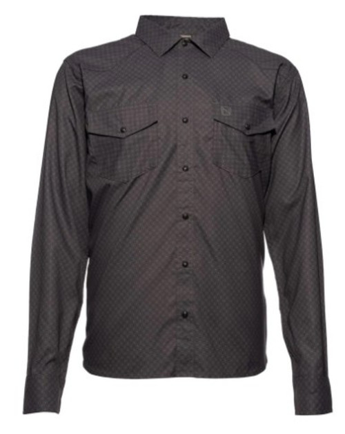 Noble Outfitters Men's Diamond Asphalt FullFlexx Cool Flow Western Snap Front Long Sleeve Shirt
