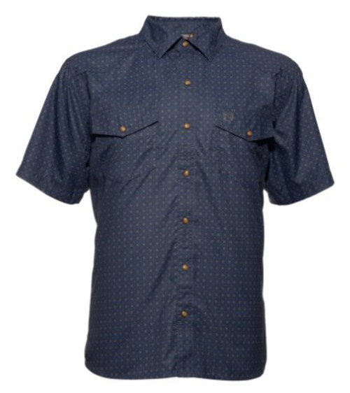 Noble Outfitters Men's Spur Navy FullFlexx Cool Flow Western Snap Front Short Sleeve Shirt