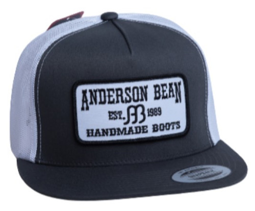 Red Dirt Hat Charcoal & White Anderson Bean Boots Patch Mesh Snapback Hat