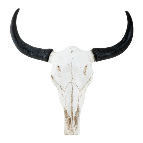 Sutton Home White & Black Horned Skull Classic Wall Decor