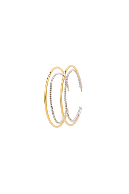 West & Co The Christy Two Tone 18K Gold Plated Double Hoop Earrings