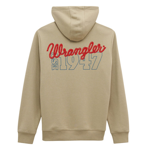 Wrangler Mens Tan EST 1947 Long Sleeve Pullover Hoodie