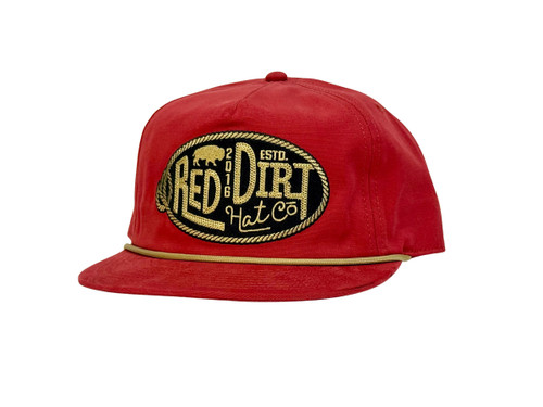 Red Dirt Hat Co Red Ole Hondo Gold Rope Logo Patch Snapback Hat