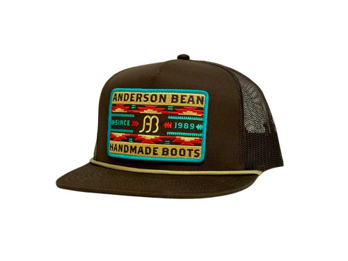 Red Dirt Hat Co Stone & Tan Anderson Bean Aztec Logo Patch Mesh Snapback Hat