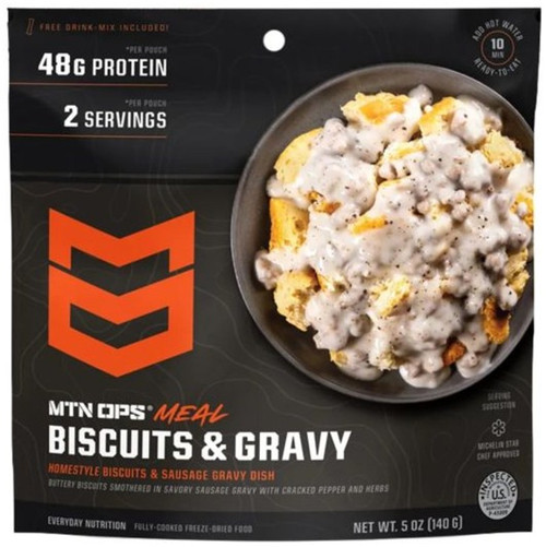 MTN OPS Biscuits & Gravy Freeze Dried Meal - 2 Serving Pouch
