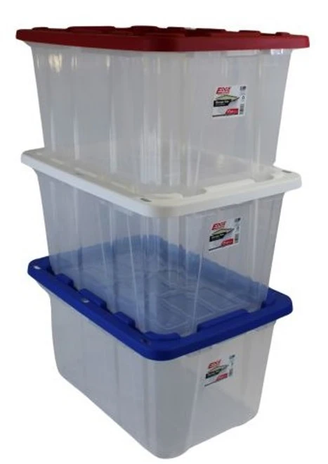 Edge Plastics 27 Gallon Patriotic Edition Tough Tote -  ASSORTED Red, White or Blue Lid (Single)