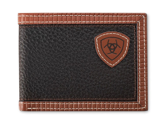 Nacona Mens Black Boot Stitch Leather Rodeo Wallet