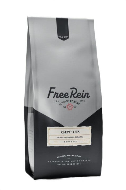 Free Rein Coffee Company Get Up Espresso Dark Roast Ground Coffee 12oz