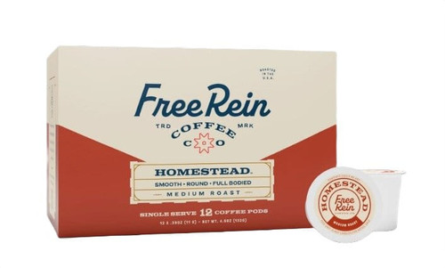 Free Rein Coffee Company Homestead Medium Roast Coffee Pods - 12 Count