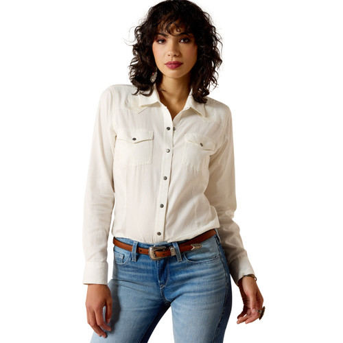 Ariat Women's Cloud Dancer Bianca Western Long Sleeve Snap Shirt