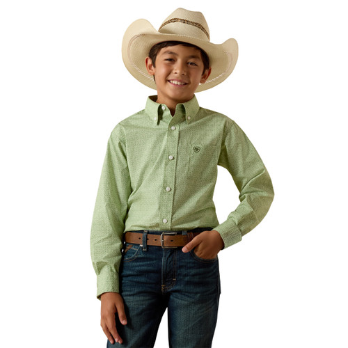 Ariat Boy's Loden Frost Abstract Print Smitty Long Sleeve Button Up Shirt