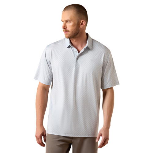 Ariat Men's Eileen Grey 360 Airflow Short Sleeve Polo Shirt