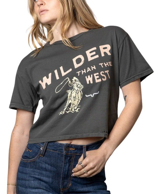 Kimes Ranch Women's Pepper Wilder than the West Roper Graphic Short Sleeve Cropped T-Shirt