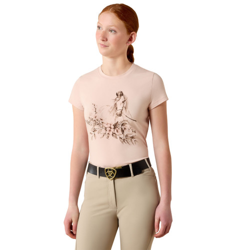 Ariat Girls Sepia Rose Ethereal Equine Short Sleeve T-Shirt