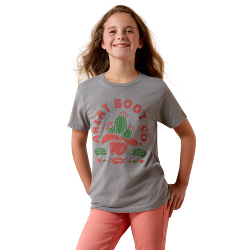 Ariat Girls Ice Berg Cactus Hat Graphic Short Sleeve T-Shirt