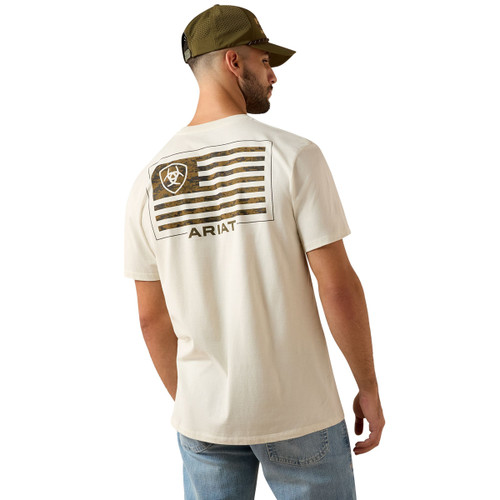 Ariat Men's Silver Birch Buckle Flag Patriot Graphic Short Sleeve T-Shirt