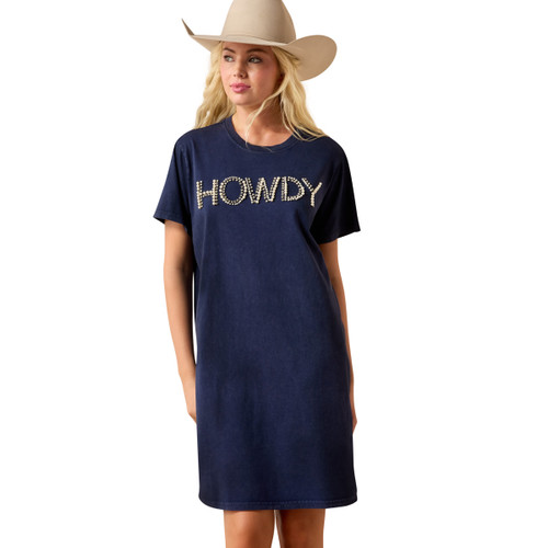 Ariat Women's Navy Eclipse Howdy Pearl Short Sleeve Dress