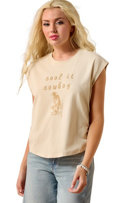 Ariat Women's Oyster Grey Cool It Cowboy Short Sleeve T-Shirt