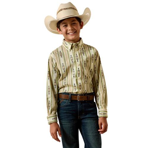 Ariat Boy's Almond Oil Stripe Serape Stephon Long Sleeve Button Up Shirt