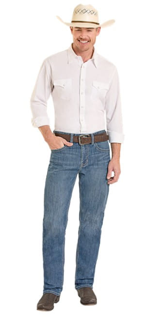 Rock & Roll Denim Mens Medium Vintage Wash Bravo Embroidered Straight Fit Denim Jeans