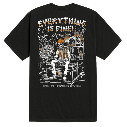 Troll Co. Men's Black Everything Is Fine Jobsite Graphic Short Sleeve T-Shirt