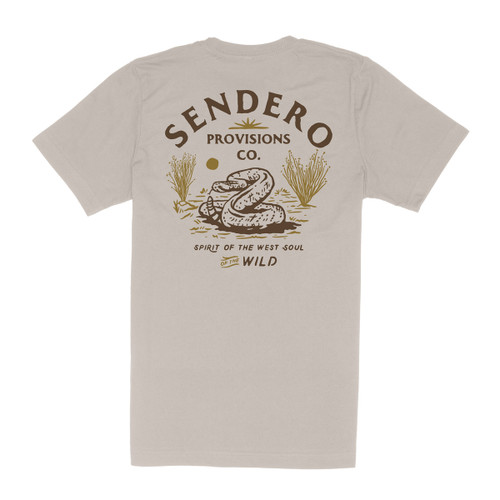Sendero Men's Tan Diamondback Snake Graphic Pocket Short Sleeve T-Shirt
