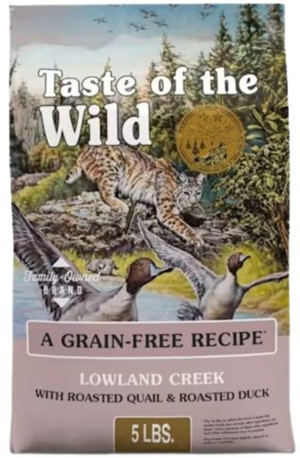 Taste of the Wild Lowland Creek Feline Recipe with Roasted Quail & Roasted Duck - 5 lbs.