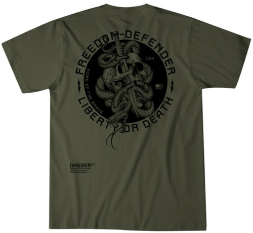 Howitzer Men's Surplus Green Dagger Graphic Short Sleeve T-Shirt