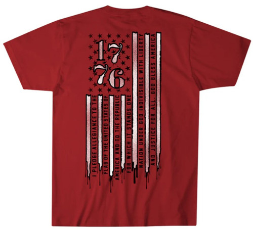 Howitzer Men's Mountain Red 1776 Flag Graphic Short Sleeve T-Shirt