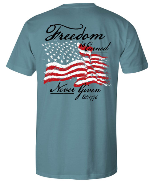 Howitzer Men's Ocean Breeze Freedom 76 Flag Short Sleeve Graphic T-Shirt