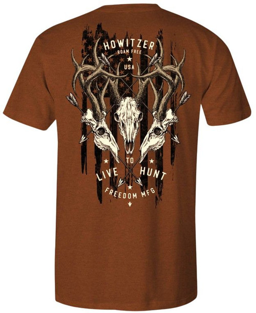 Howitzer Men's Rust Triple Hunt Pacific Short Sleeve Graphic T-Shirt