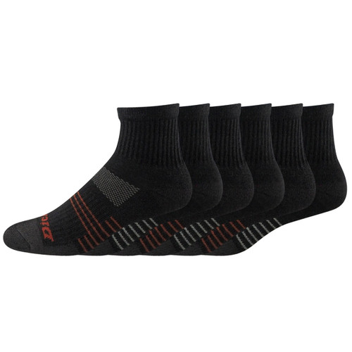 Dickies Mens Charcoal Heather Hydro Cool Moisture Control Quarter Work Socks - 6 Pack
