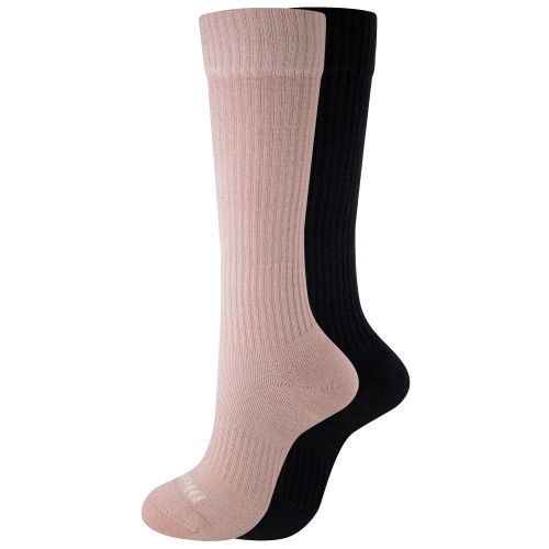 Dickies Womens Pink Black Compression Crew Work Socks - 2 Pack