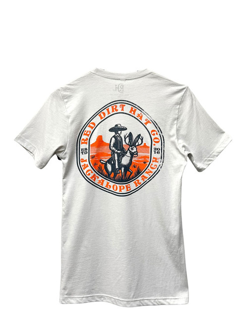 Red Dirt Hat Co. Men's Heather Silver Jackalope Trail Short Sleeve Graphic T-Shirt