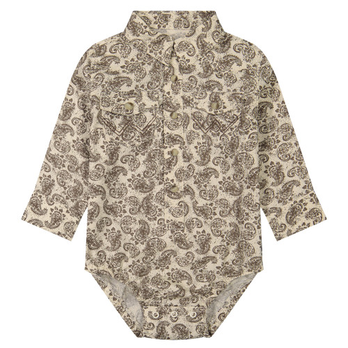 Wrangler Baby Boys Brown Saddle Creek Paisley Long Sleeve Bodysuit