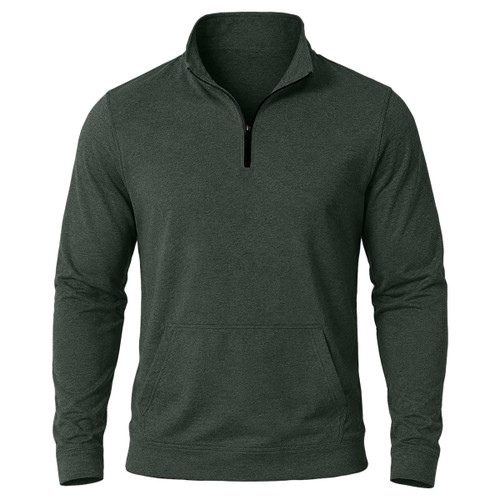 R Country Men's Green 1/4 Zip Long Sleeve Pullover